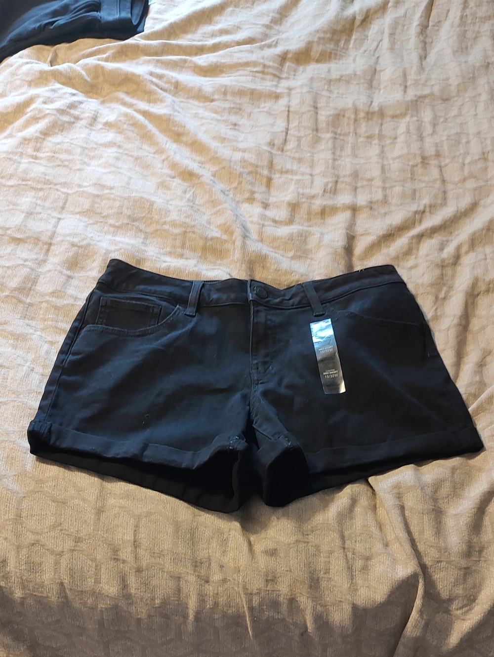 SO Black Stretch Denim Jean Shorts